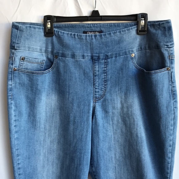 Chadwicks of Boston blue high-rise pull-on crop jeans, 16T - Picture 2 of 10